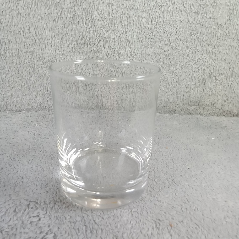 Clear Glass Tumbler 3.75 Inch Rocks Drinking Glass Weighted Base Minimalist‎